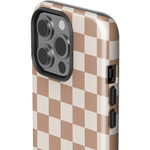 Neutral Checkered iPhone 15 Pro Impact Case